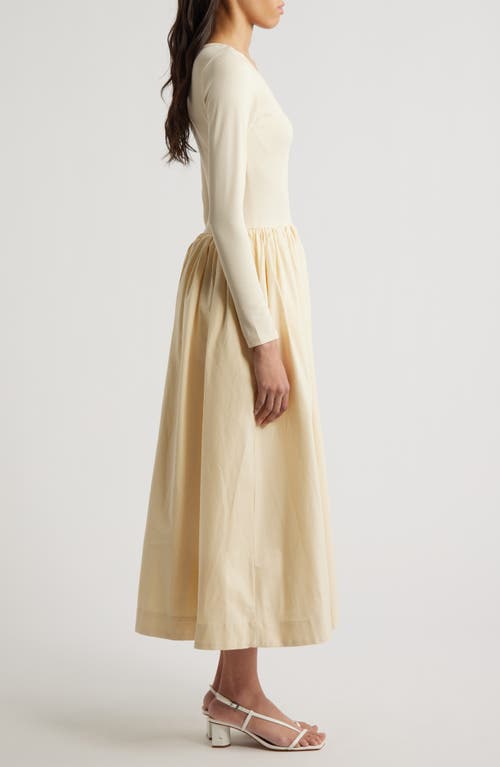 Shop Sister Jane Darline Fitted Long Sleeve Midi Dress In Creme
