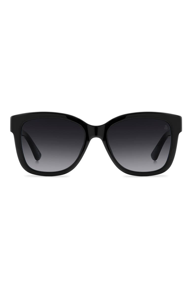 53mm Gradient Square Sunglasses, Main, color, BLACK/ DARK GREY