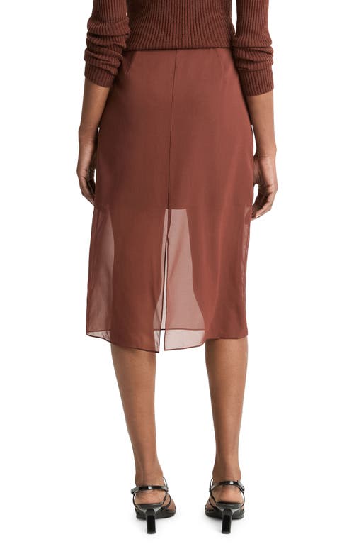 Vince Sheer Slit Pencil Skirt In Deep Rosewood
