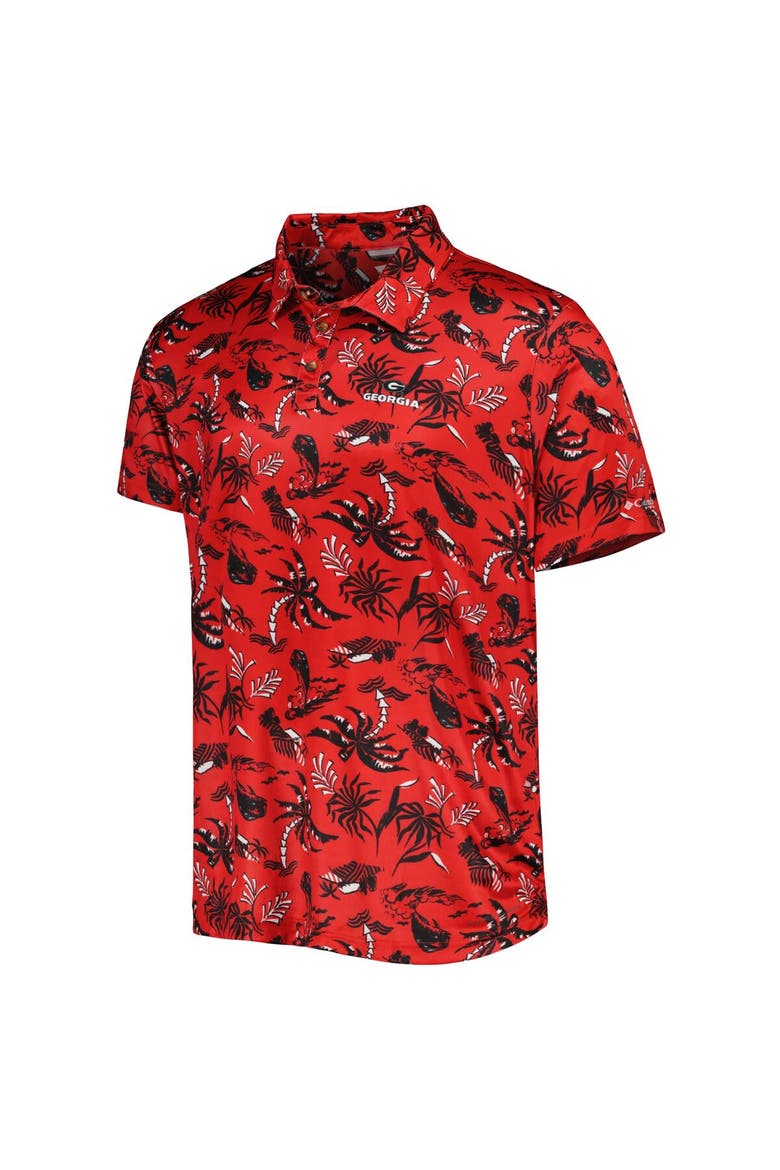 Men's Columbia Red Georgia Bulldogs Super Terminal Tackle Omni-Shade Polo, Alternate, color, Red
