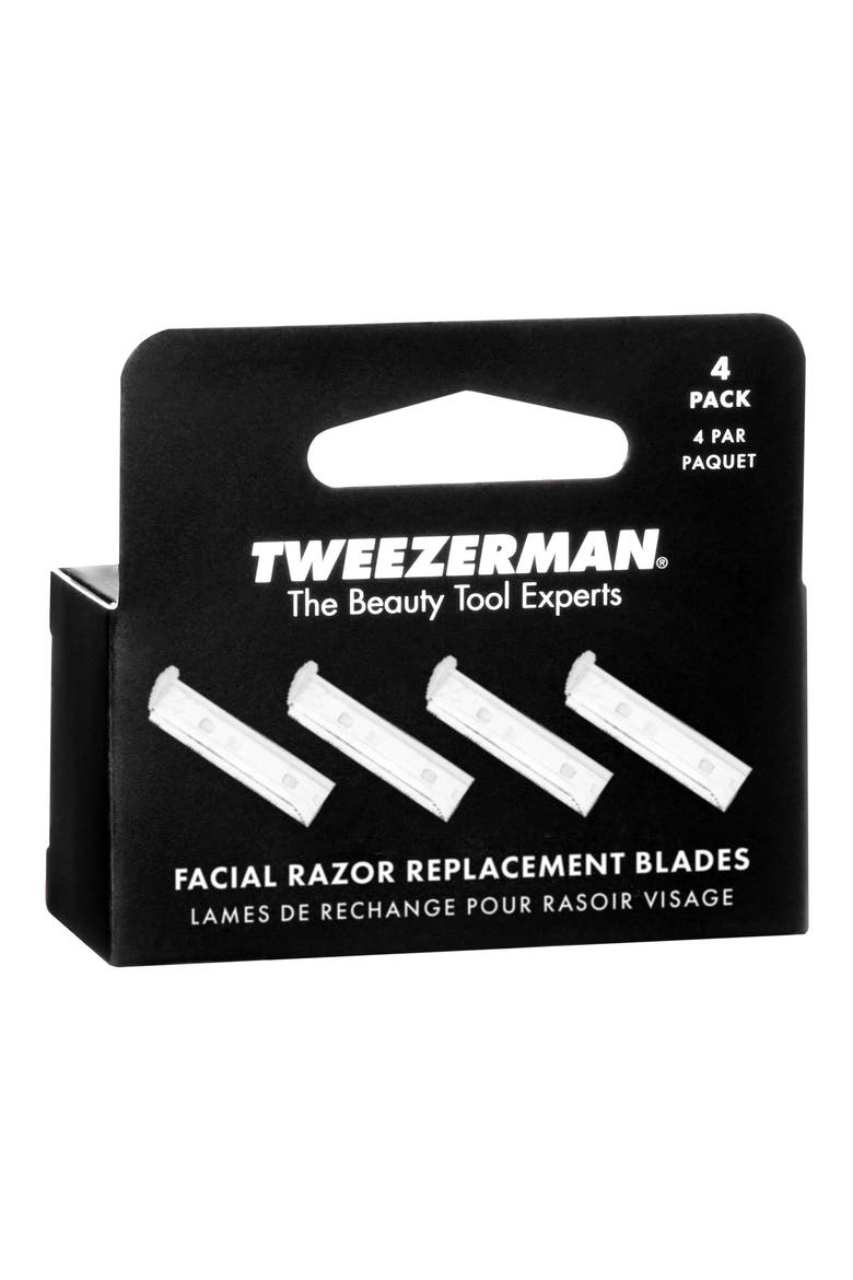 4-Pack Facial Razor Replacement Heads, Alternate, color, SILVER
