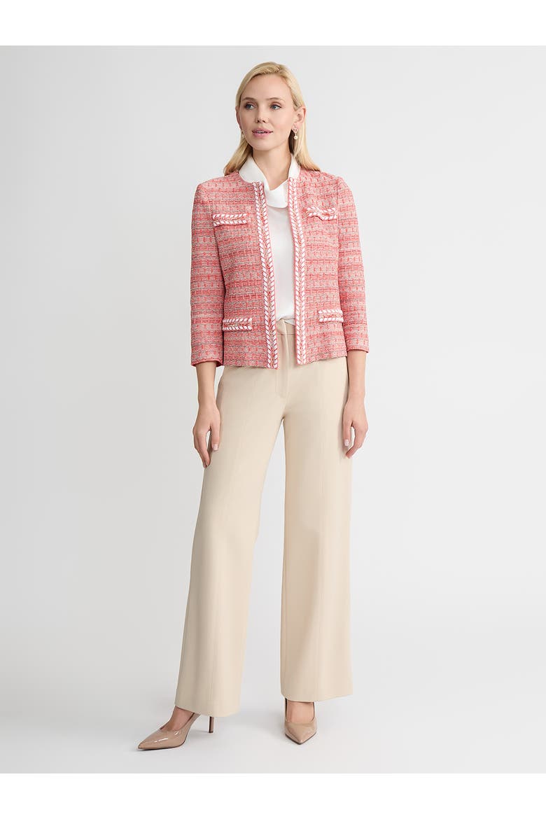 Heritage Whipstitch Trim Knit Jacket, Main, color, Cherry/Biscotti/Black/Ivory