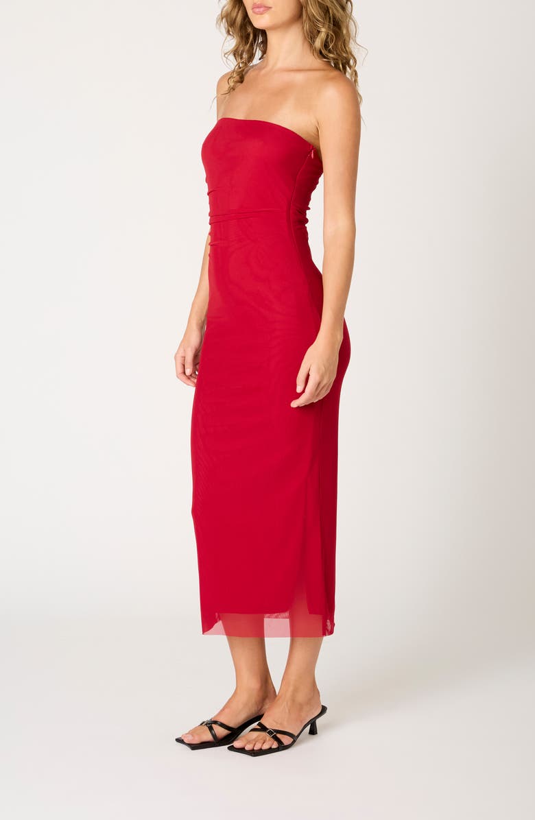Nia Rowa Strapless Body-Con Dress, Alternate, color, Salsa