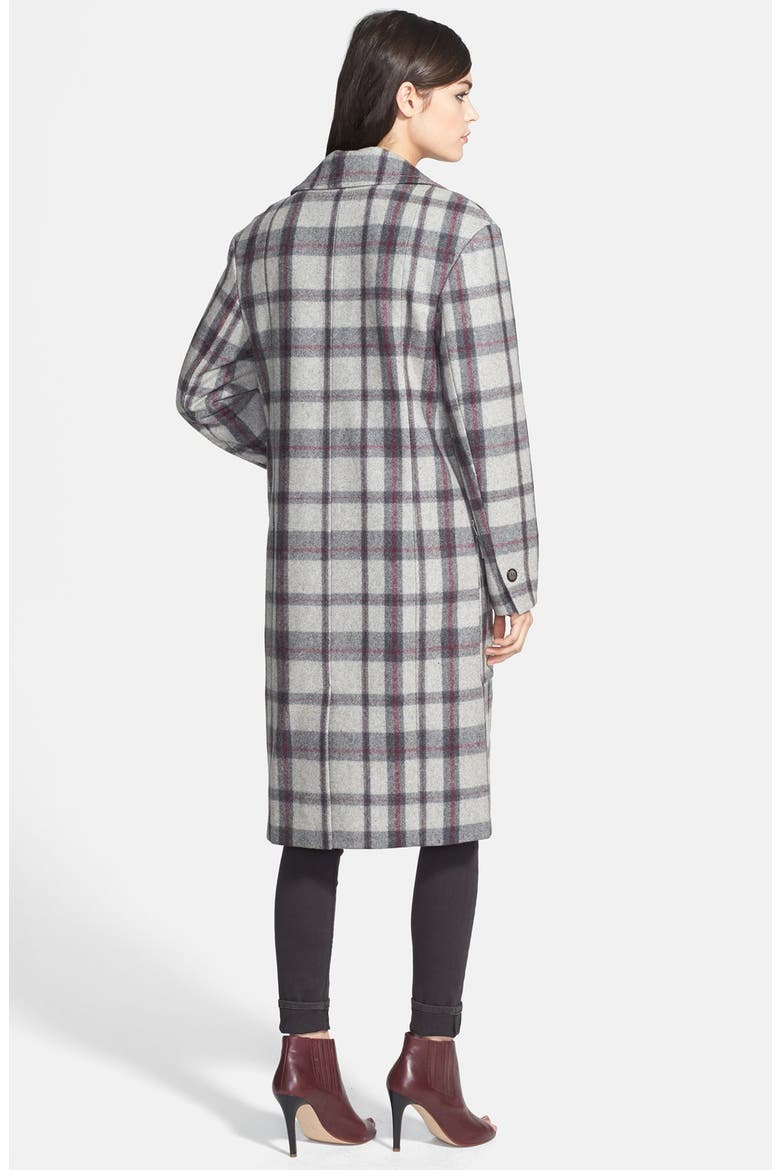 Windowpane Plaid Wool Blend Coat, Alternate, color, GREY WINDOWPANE COMBO