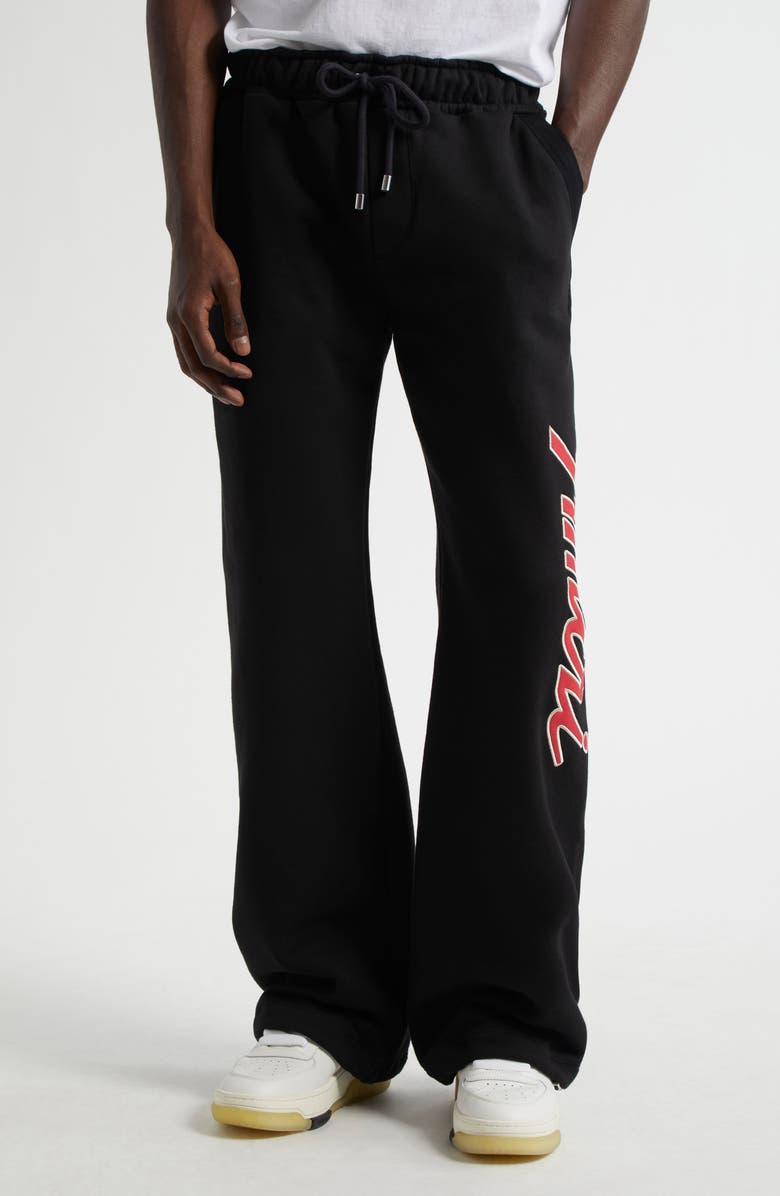 AMIRI City Cotton Logo Graphic Sweatpants, Main, color, Black