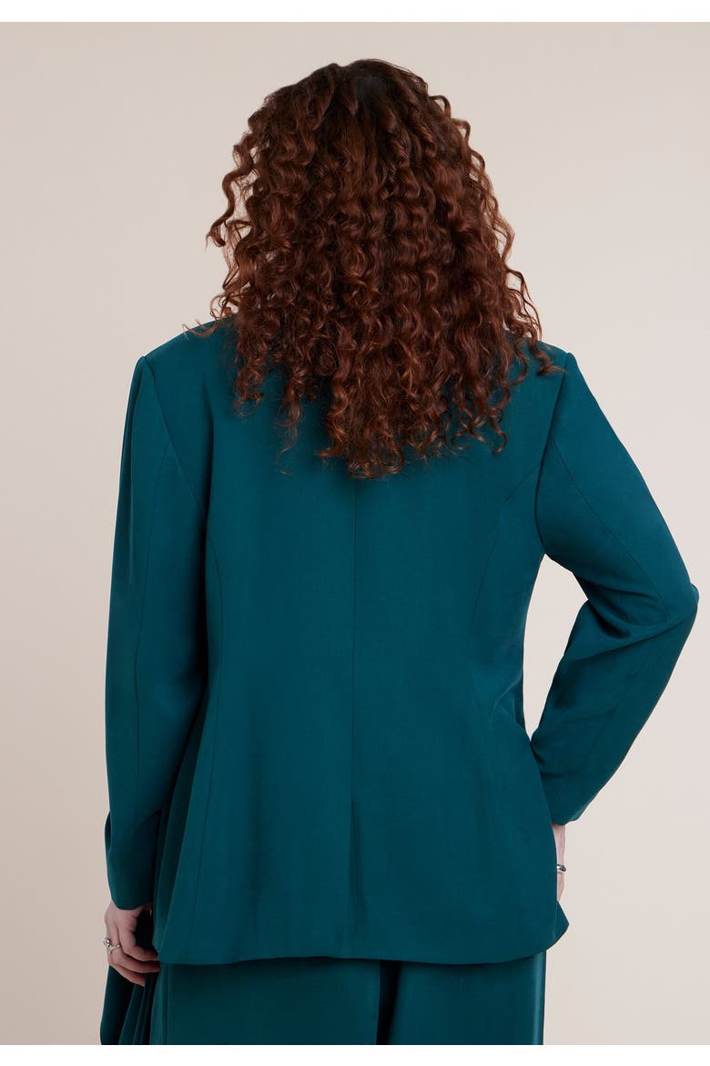 Draped Scarf Blazer, Alternate, color, DEEP TEAL