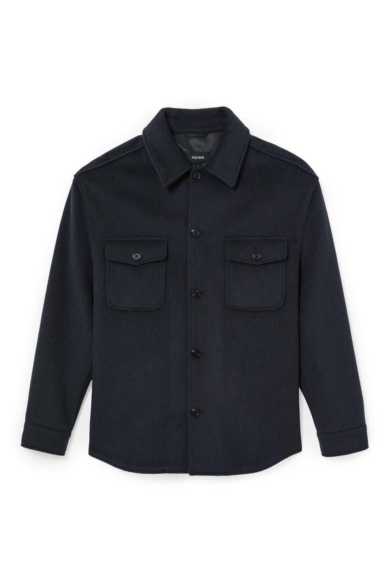 Liam Checked Wool Blend Shirt Jacket, Alternate, color, AIRFORCE BLUE