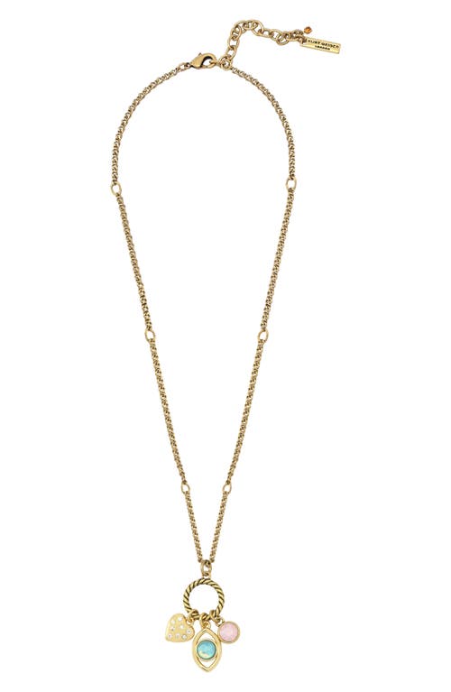Kurt Geiger London Evil Eye Heart Charm Pendant Necklace In Gold
