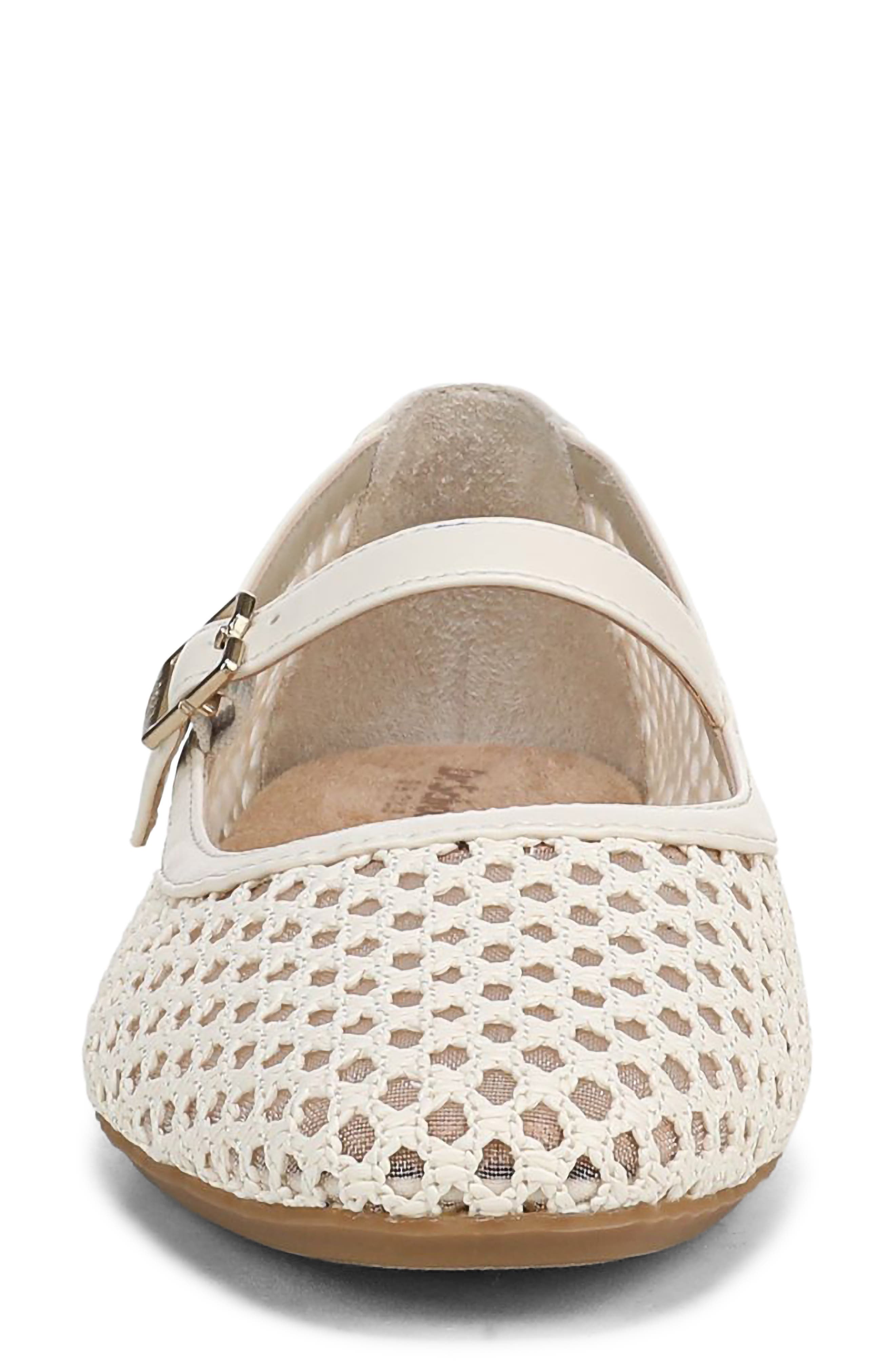 Wren Mesh Mary Jane Flat, Alternate, color, OFF WHITE