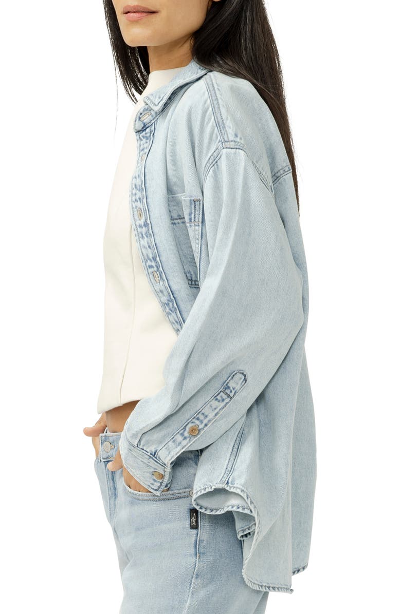 Silver Jeans Co. Denim Button-Up Beach Shirt, Alternate, color, Moonstone