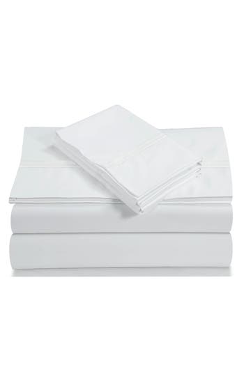 Azores Home 300 Thread Count Cotton Percale Sheet Set In White