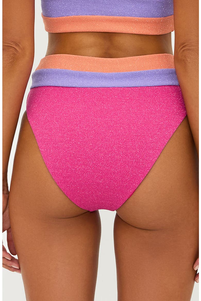 Heidi Colorblock High Waist Bikini Bottoms, Alternate, color, CORAL BAY COLORBLOCK