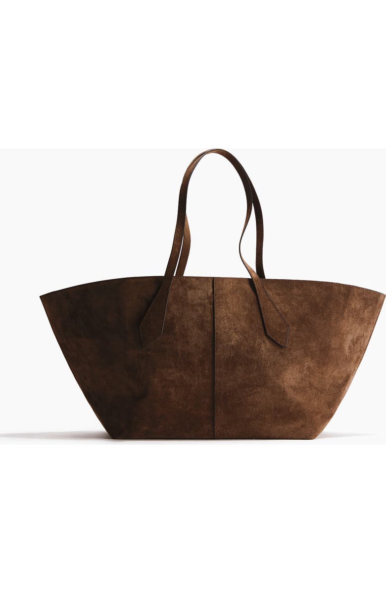 H&M Suede Shopper, Main, color, Brown