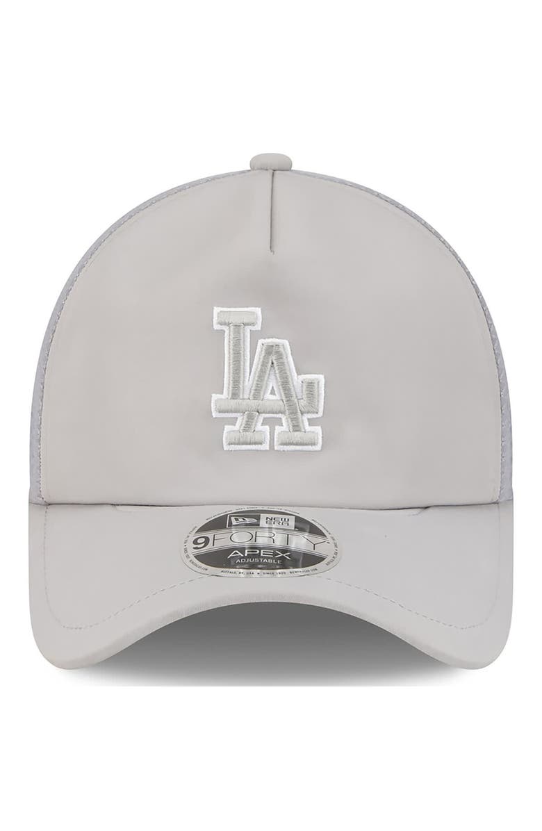 New Era Men's New Era Gray Los Angeles Dodgers 2026 Batting Practice Apex 9FORTY Adjustable Trucker Hat, Alternate, color, Gray