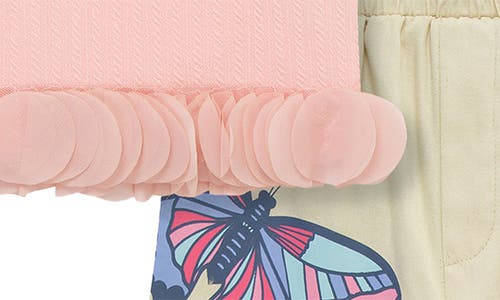 Peek Aren't You Curious Flutter Trim T-shirt & Butterfly Print Cargo Joggers Set In Lilac