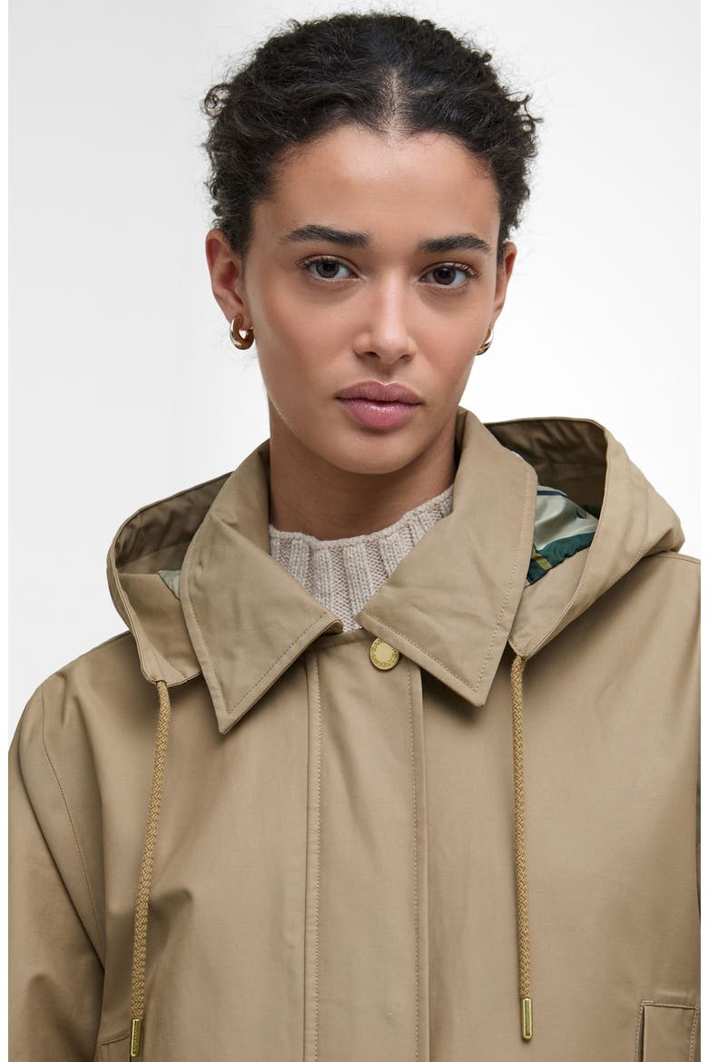 Maude Waterproof Jacket with Removable Hood, Alternate, color, MILITARY BROWN/ ANCIENT TARTAN