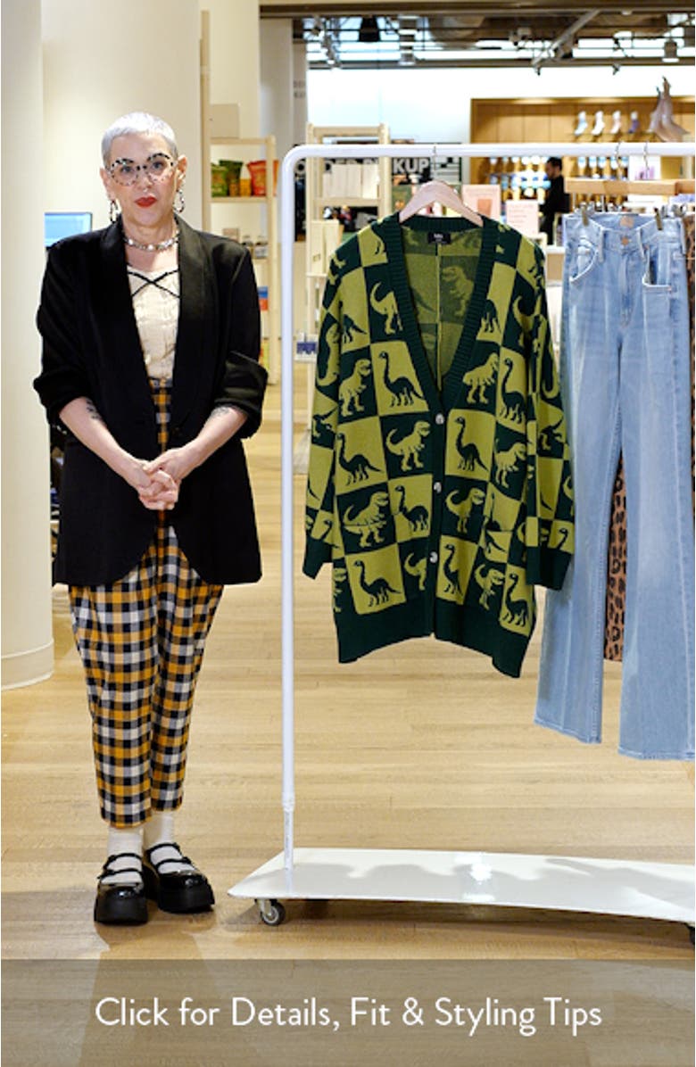 Dino Drama Oversize Jacquard Cardigan, sales video thumbnail