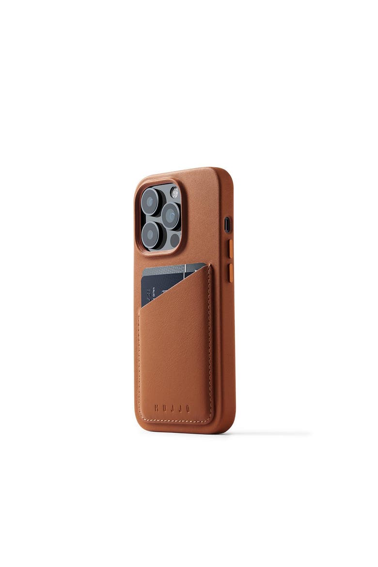 Full Leather MagSafe Wallet Case for iPhone 14 Pro, Alternate, color, Light Tan