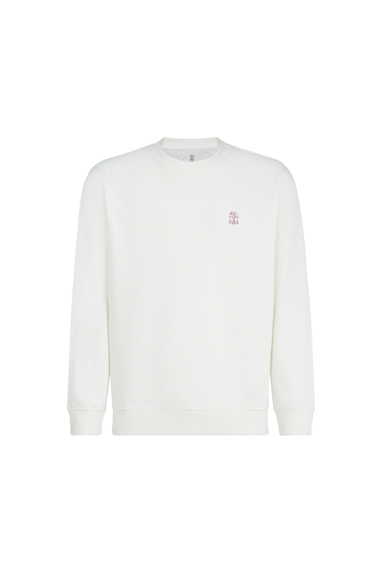 Cotton French terry sweatshirt, Alternate, color, Off-White