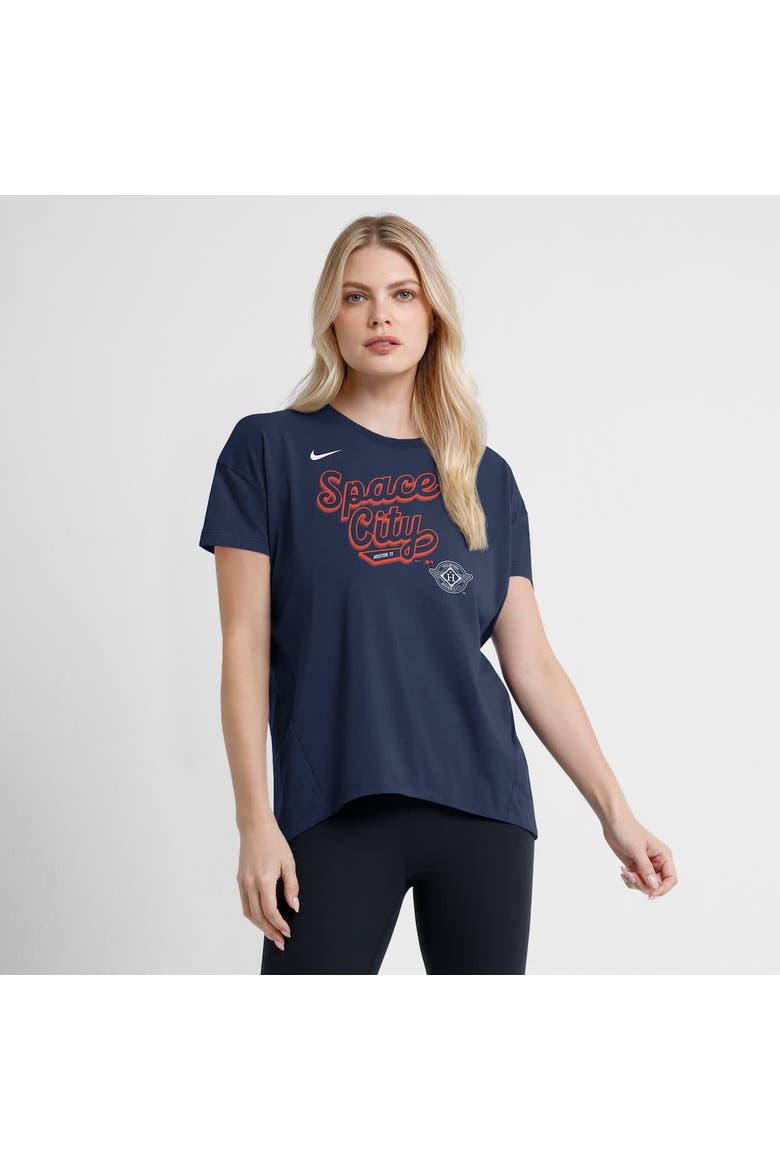 Women's Nike Navy Houston Astros 2025 City Connect Flowy Fashion Tri-Blend Performance T-Shirt, Alternate, color, Navy