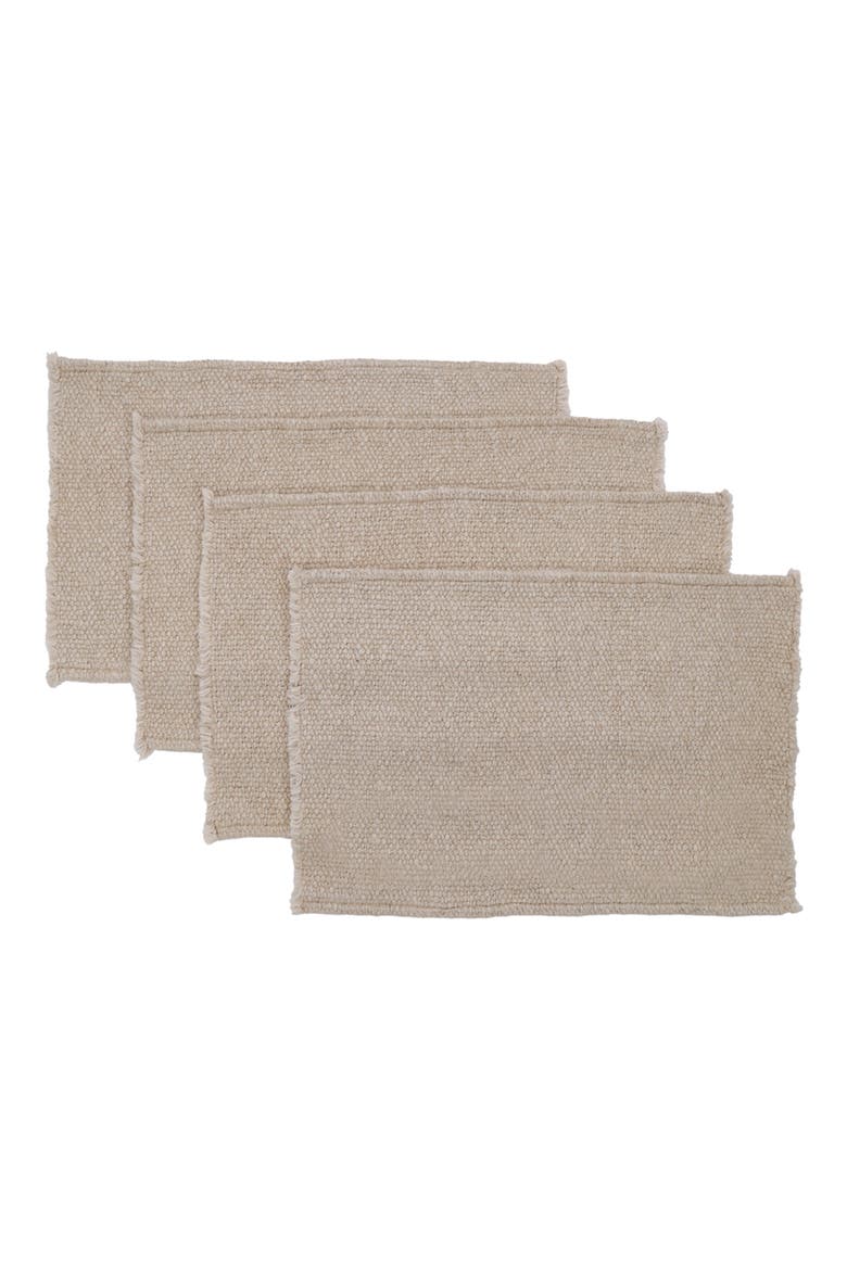Porter Set of 4 Linen Blend Placemats, Alternate, color, NATURAL
