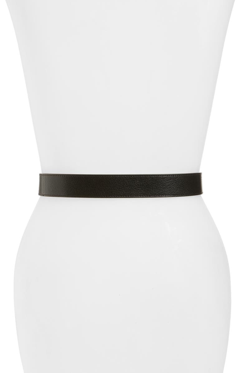 Givenchy 2G Buckle Leather Belt, Alternate, color,