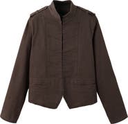 MANGO Stretch Denim Military Jacket