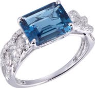 Kahn High Jewelry London Blue Topaz Ring with Diamonds