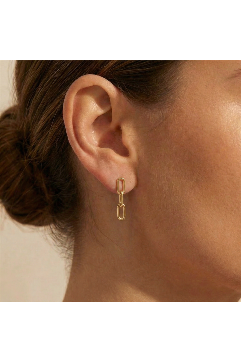 14k Gold Clip Dangle Women's Earrings 3/4" Tall, Alternate, color, 14k Yellow Gold