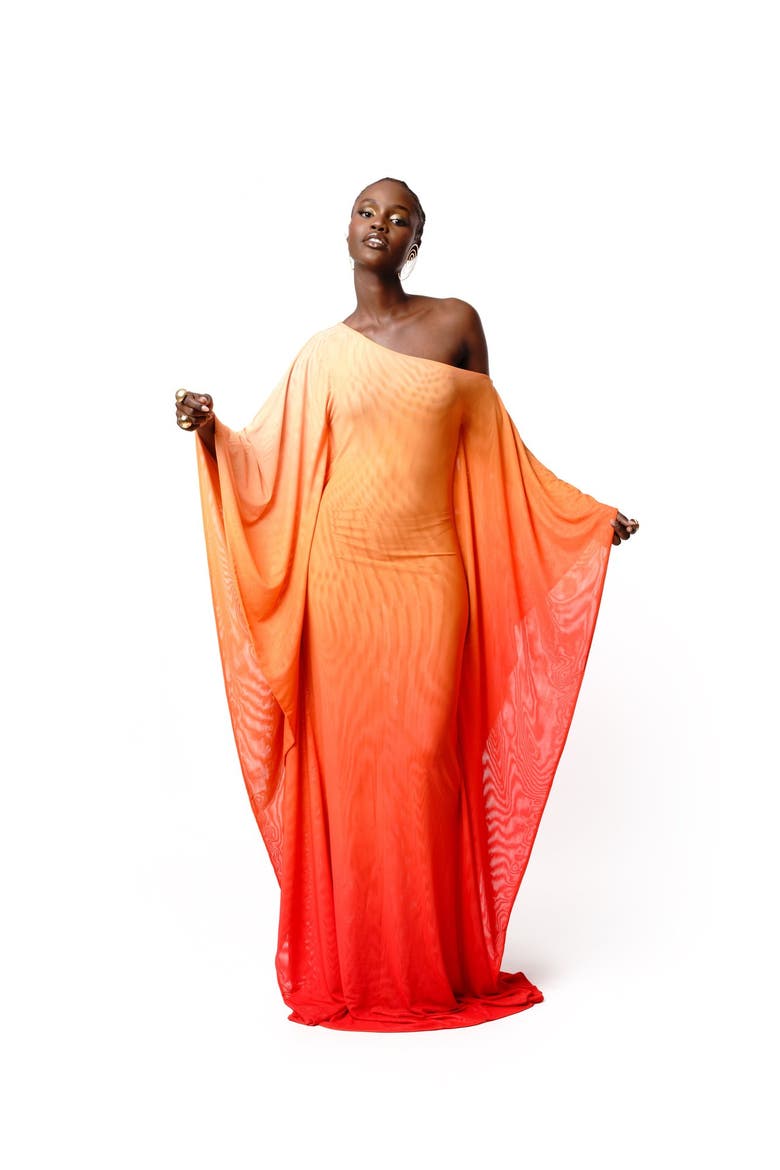 The Eve Kaftan Maxi Dress, Main, color, Orange