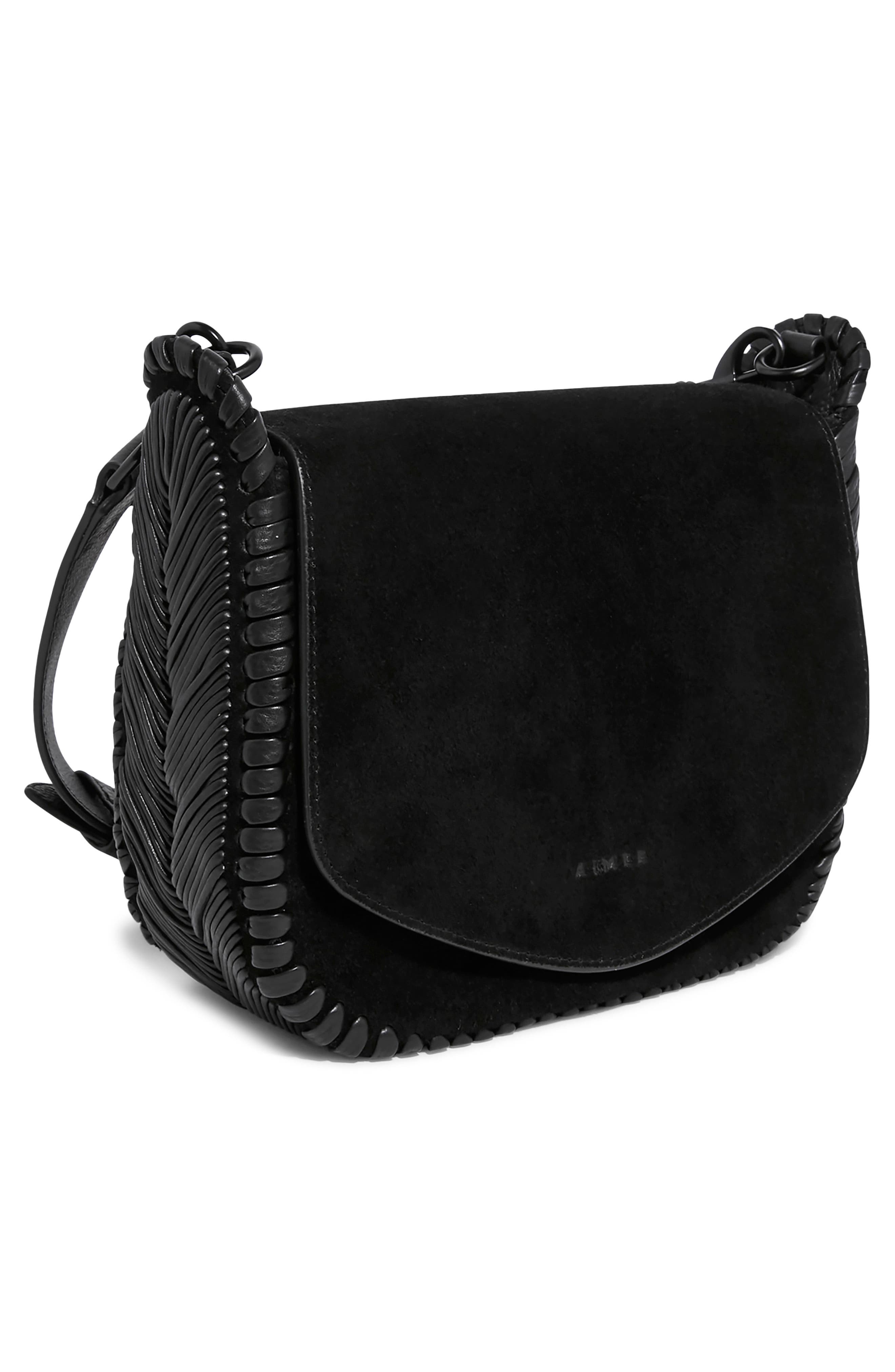 AIMEE All for Love Leather Crossbody Bag, Alternate, color, Black Suede