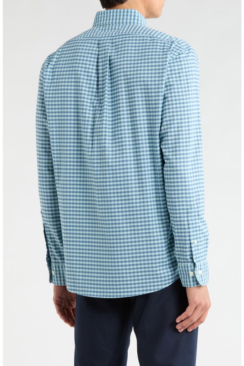 Regular Fit Stretch Cotton Oxford Button-Down Shirt, Alternate, color, AQUAESQUENAVYGING