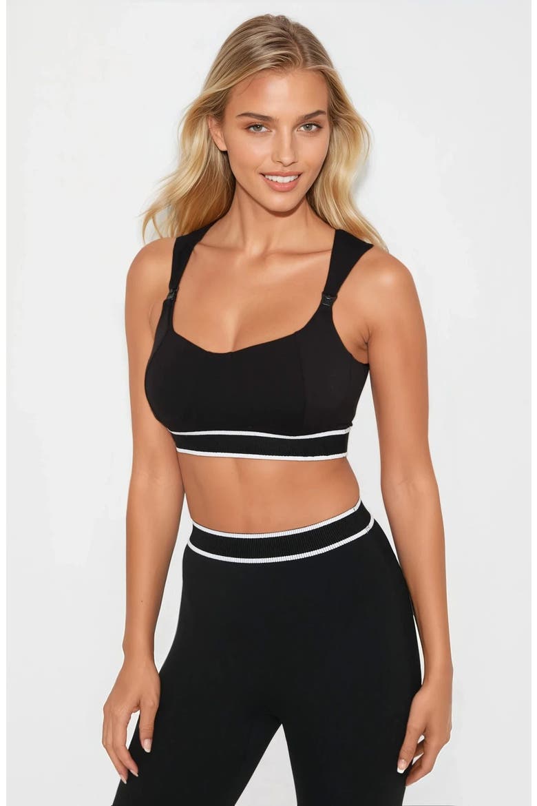 Sola Lift Nursing Sports Bra, Main, color, Noir
