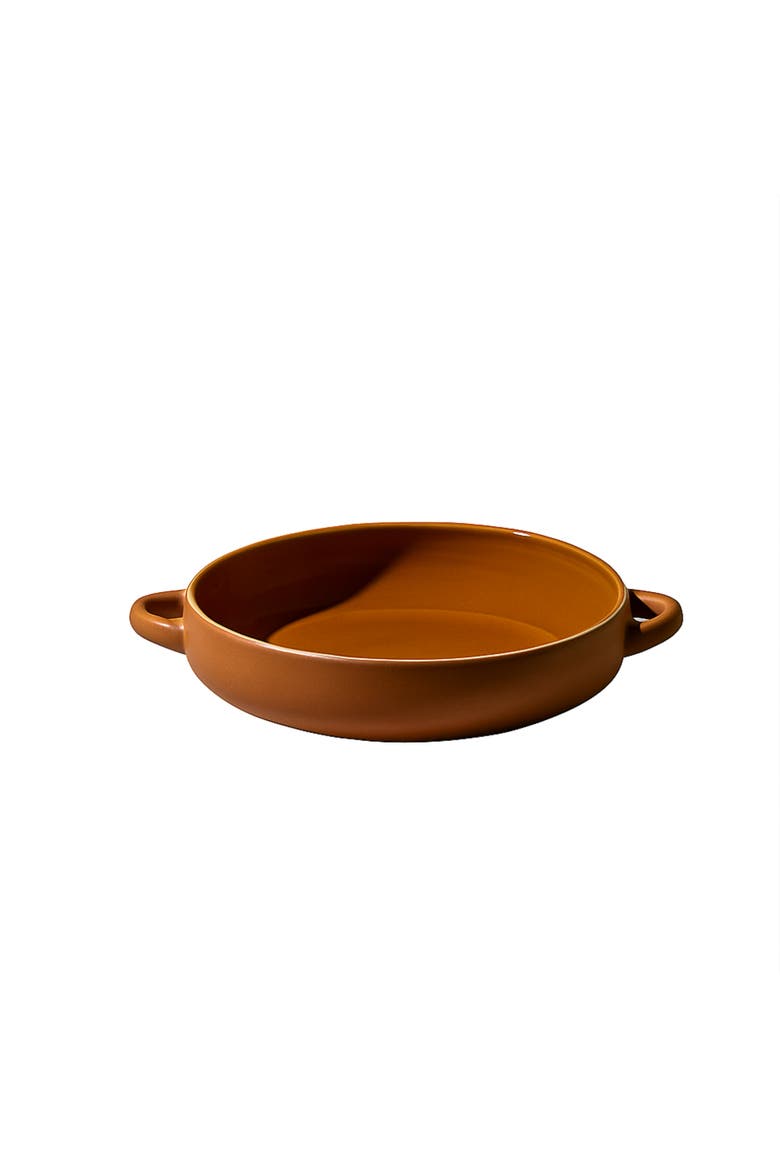 Dinner Plate With Handles, Main, color, Matte / Shiny Terracotta