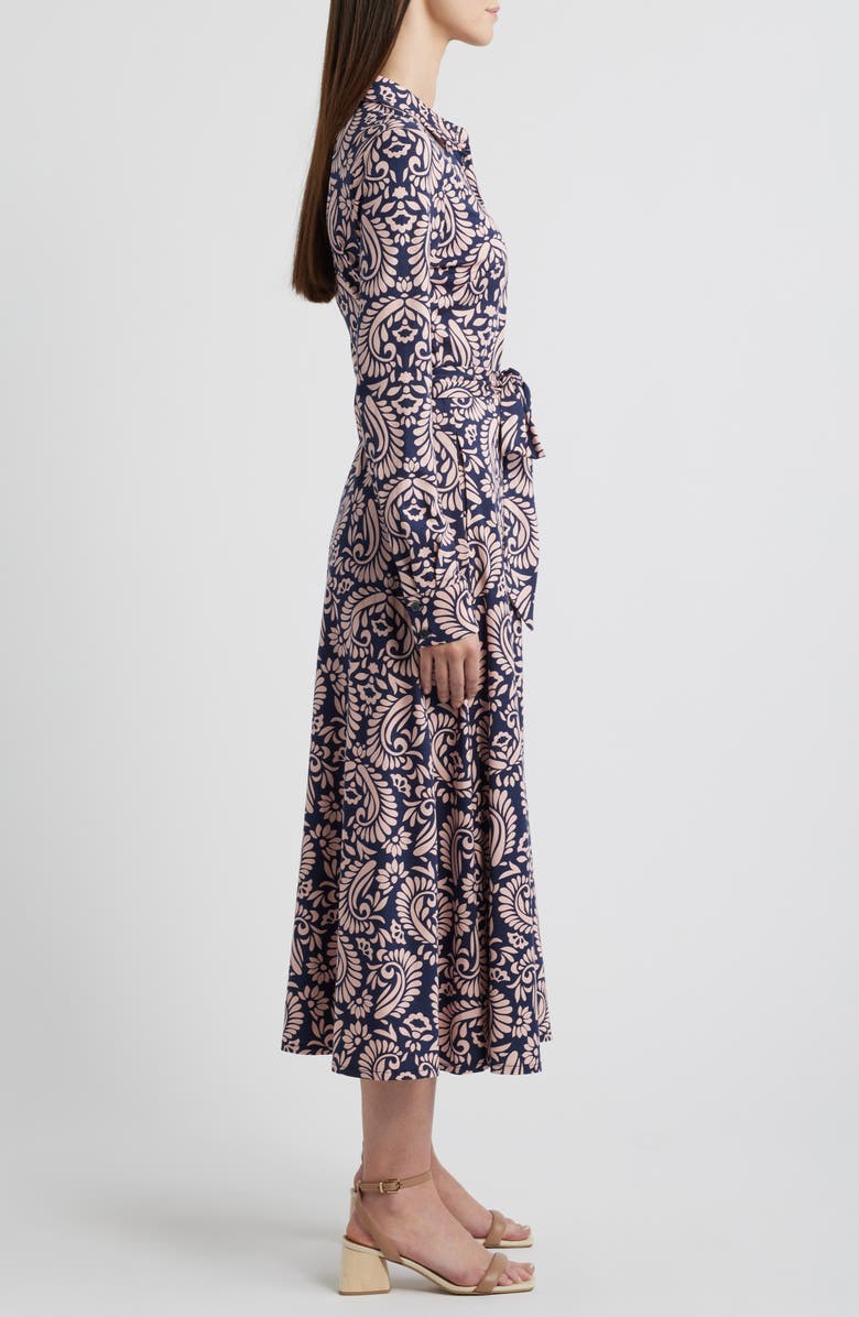 Boden Marcia Paisley Print Long Sleeve Midi Shirtdress, Alternate, color,