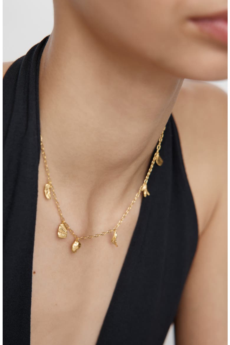 Fragments Asymmetric Charm Necklace, Alternate, color, 18K GOLD VERMEIL
