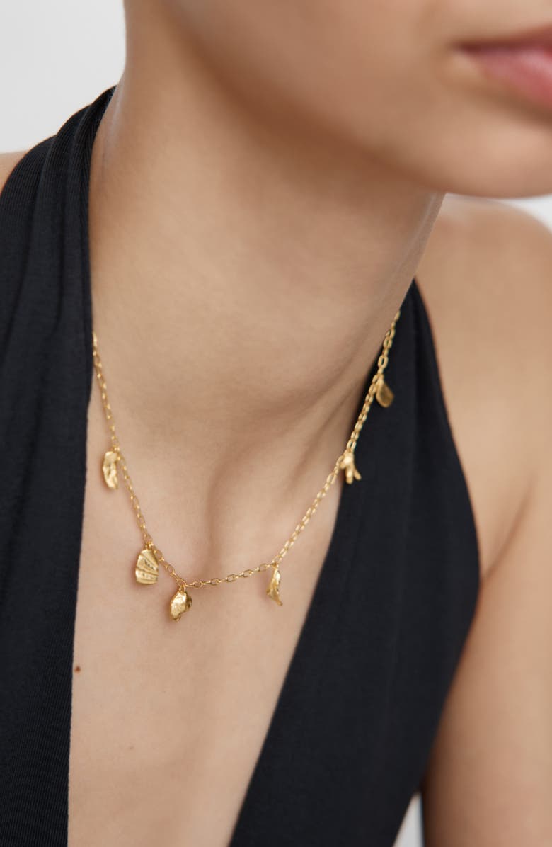 Monica Vinader Fragments Asymmetric Charm Necklace, Alternate, color, 18K Gold Vermeil