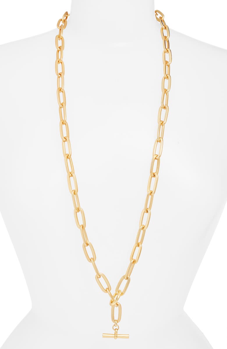 Karine Sultan Long Link Necklace, Main, color, Gold
