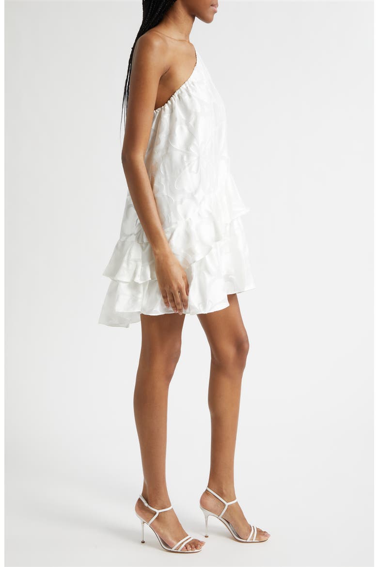 Solene One-Shoulder Minidress, Alternate, color, IVORY BURNOUT
