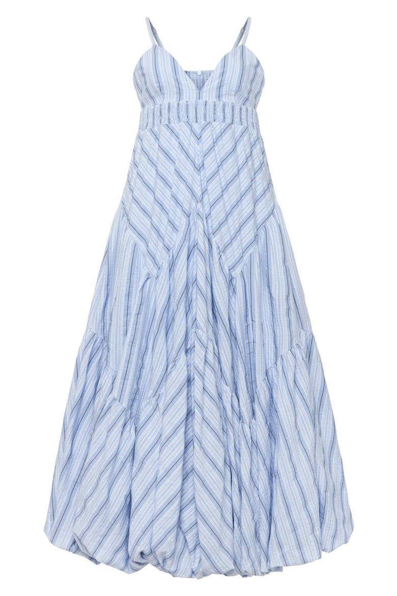Evory Stripe Bubble Hem Cotton Blend Sundress, Alternate, color, BLUE MULTI