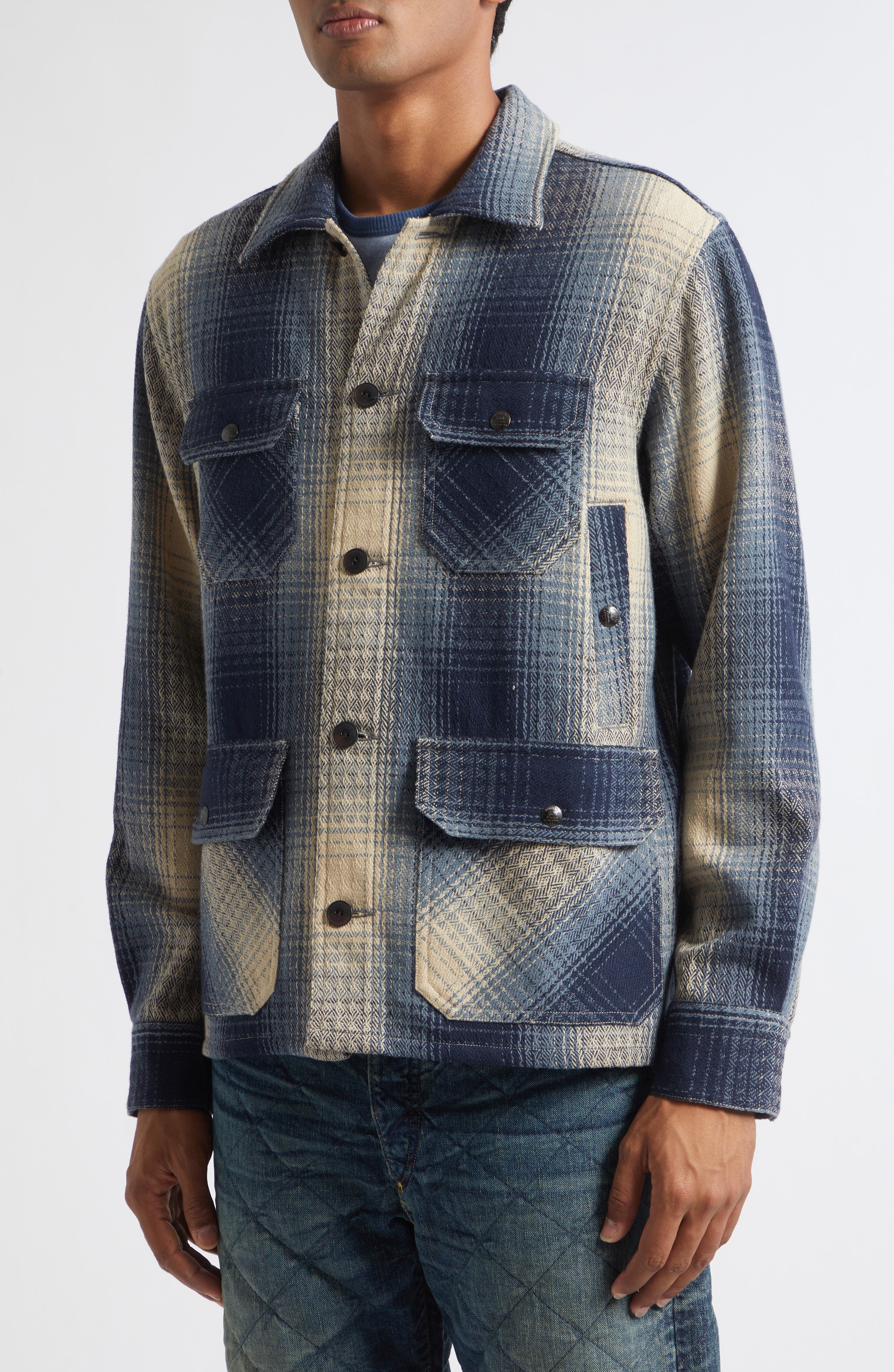 Double RL Ruddic Plaid Wool Button-Up Shirt (Men) | Nordstrom