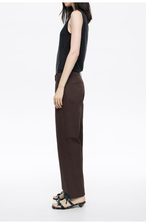 Bimba Y Lola Cotton Straight Leg Trousers In Brown