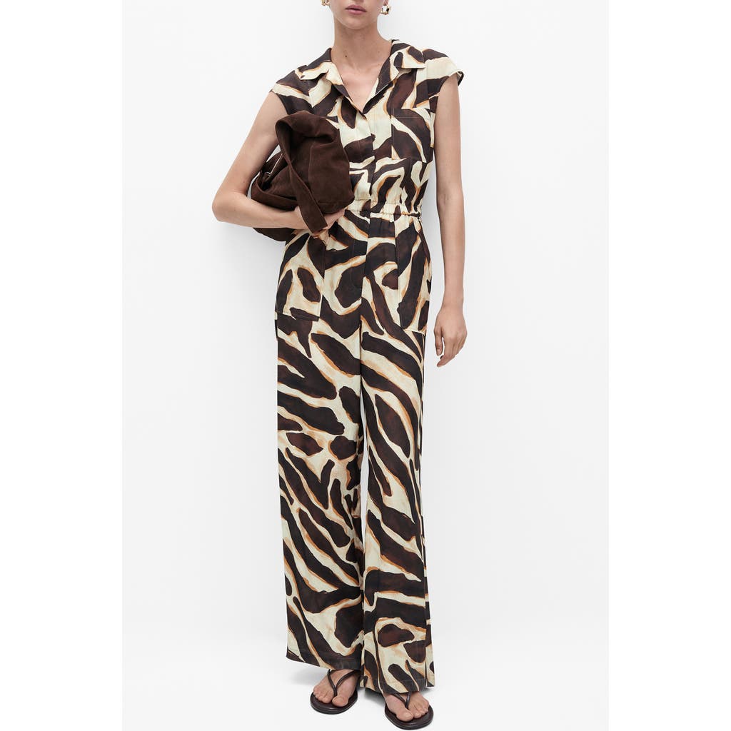 Shop Mango Animal Print Jumpsuit