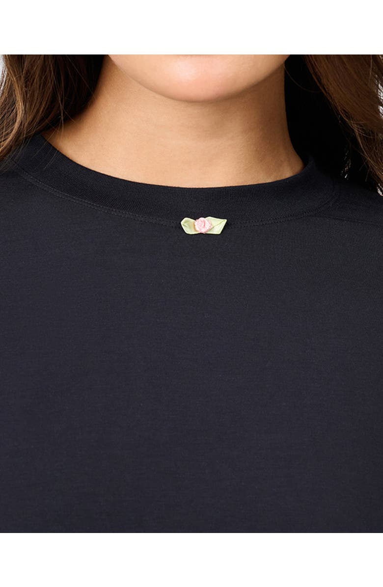 WeWoreWhat Cropped Sleep Tee, Alternate, color, Black