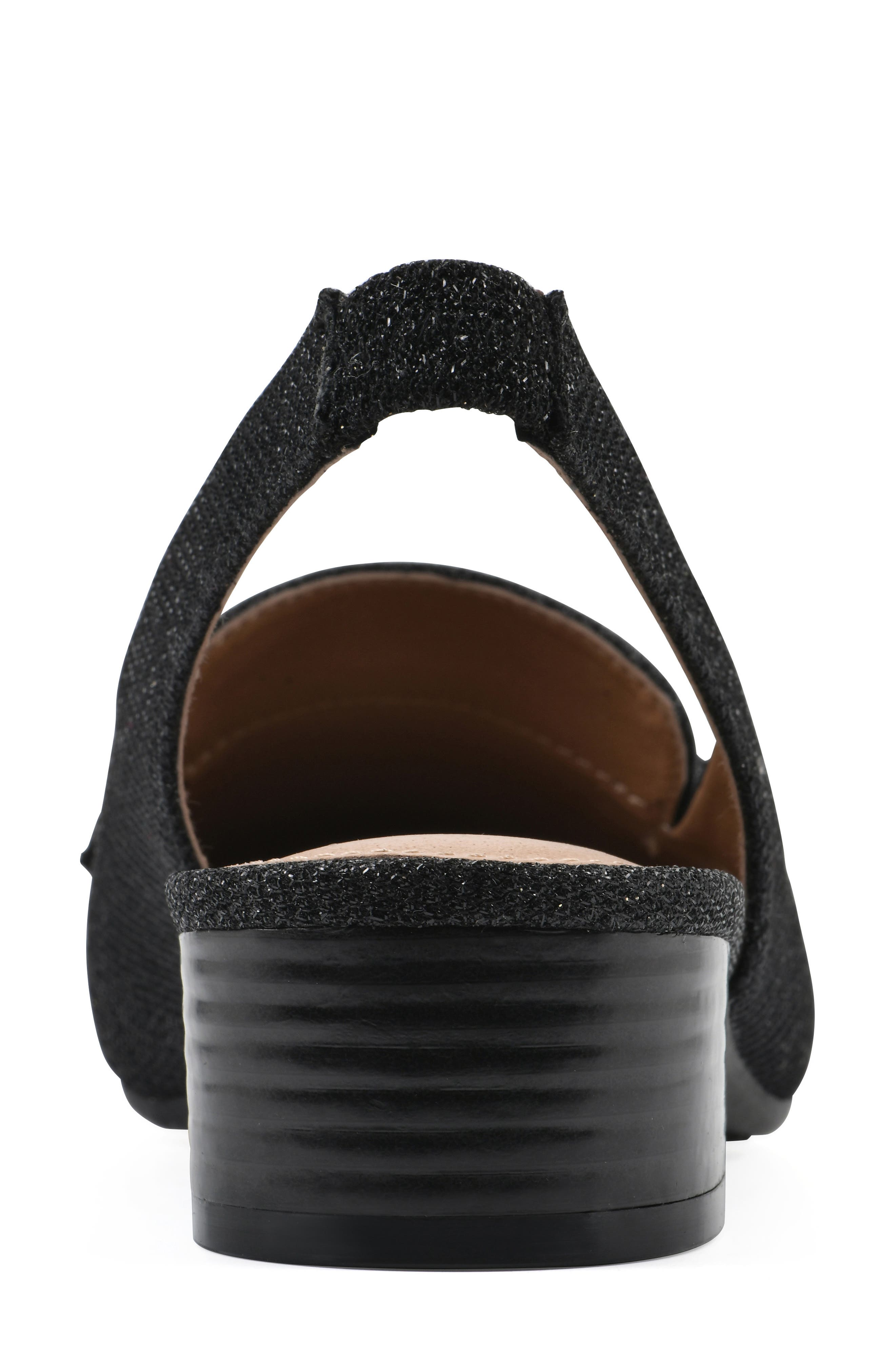 White Mountain Footwear Boreal Slingback Mule, Alternate, color, Black Glitter Fabric