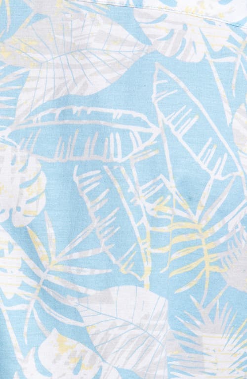 Travismathew Lift A Glass Leaf Print Stretch Short Sleeve Button-up Shirt
