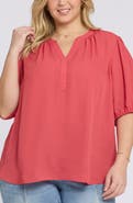 NYDJ Puff Sleeve Popover Top