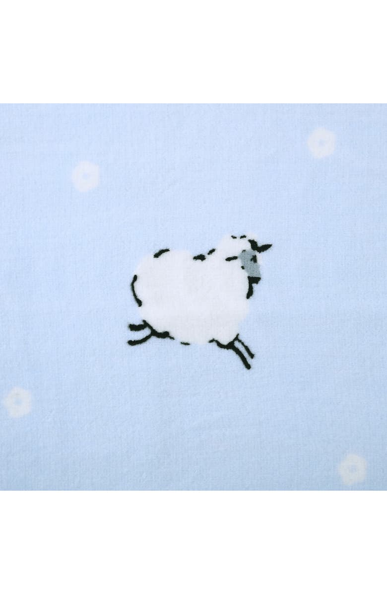 POPPY AND FRITZ Plush Flannel Brushed Fleece Throw Blanket, Alternate, color, Light Pastel Blue