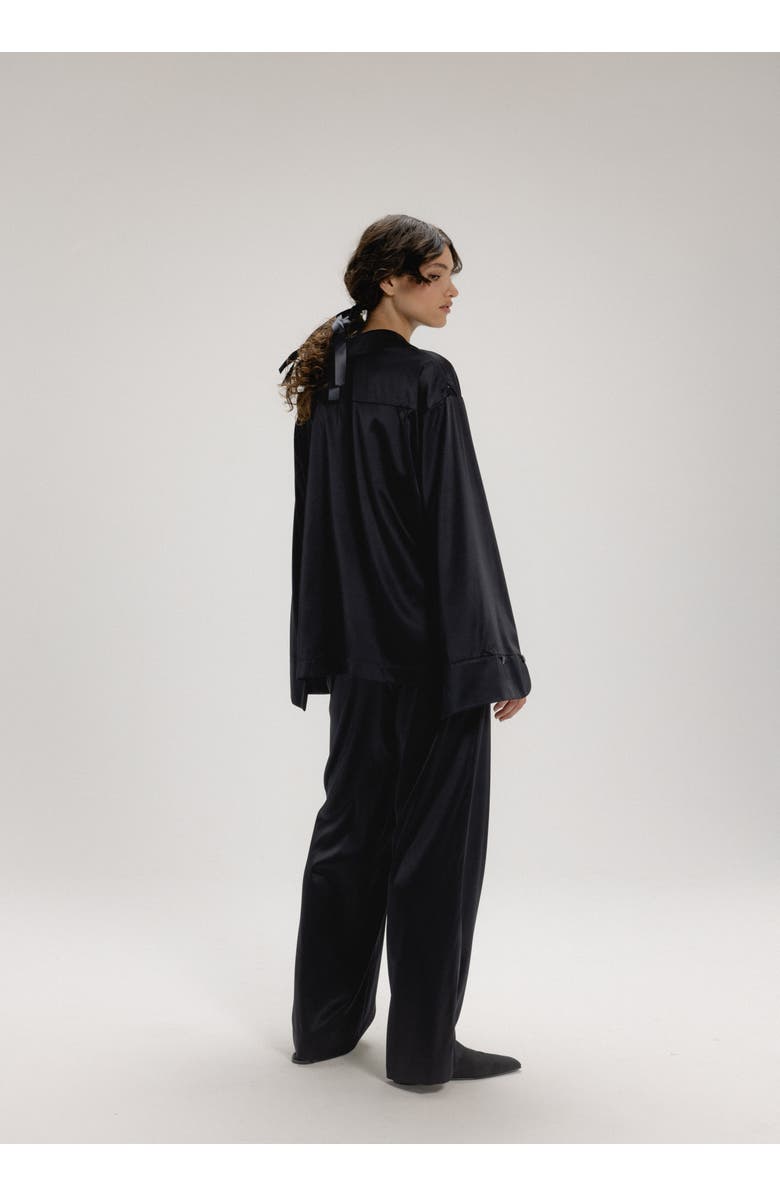 Alas Silk Button Up Shirt, Alternate, color, Black