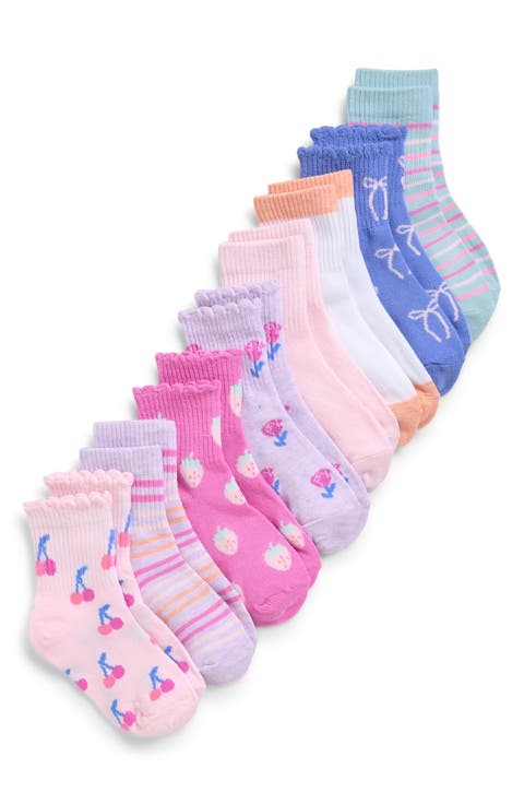 Kids' Dainty Mixed Icons Assorted 8-Pack Crew Socks (Big Kid)